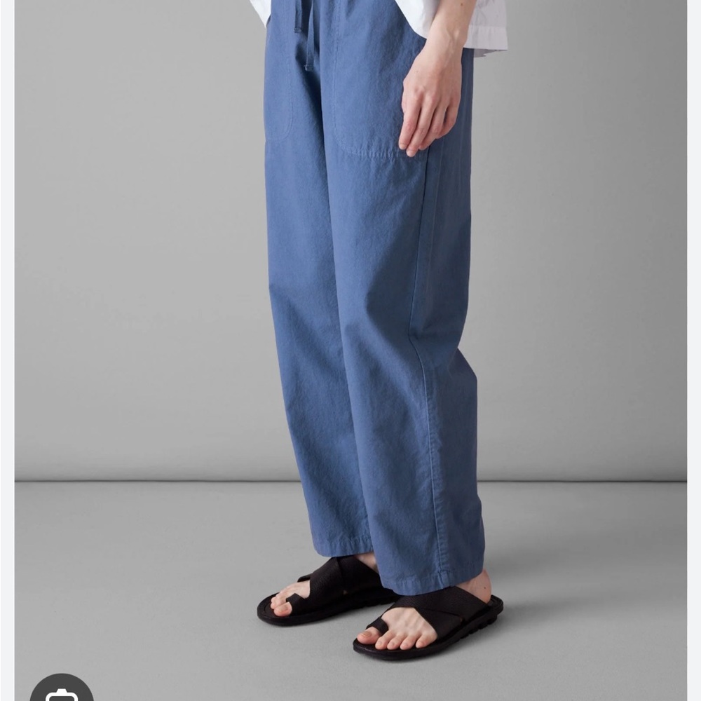 Toast Paneled cotton linen trousers Large new with tags blue